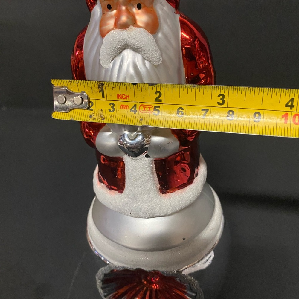 Festive Red and Silver Santa Claus Ornament - Picture 10 of 10